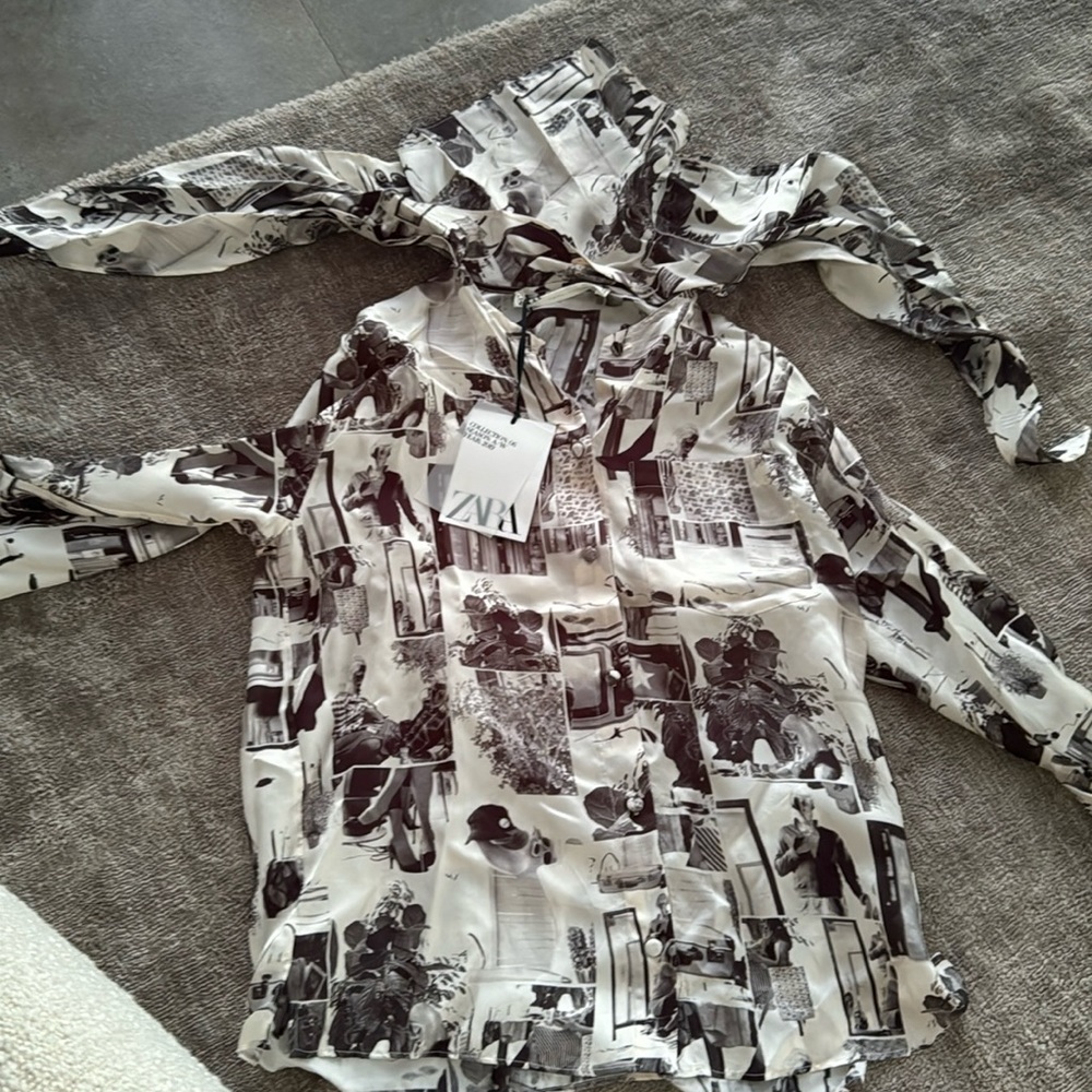 Zara print blouse
